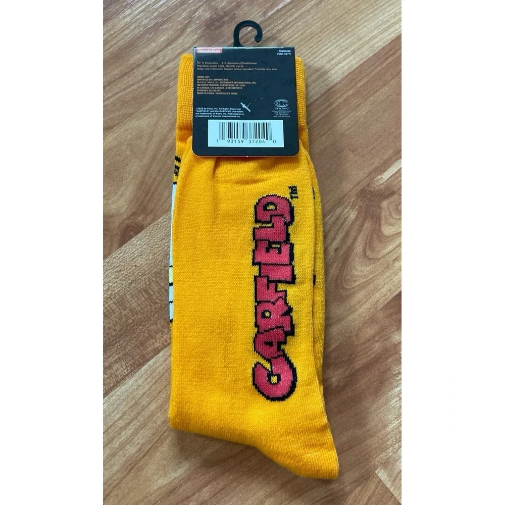 Garfield The Cat Crew Socks Size‎ 6-12 Unisex Nickelodeon Cartoon